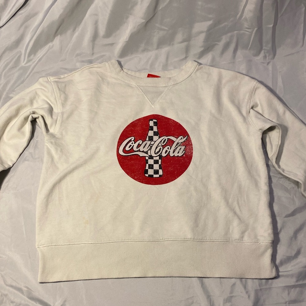 Coca Cola white cream graphic sweatshirt